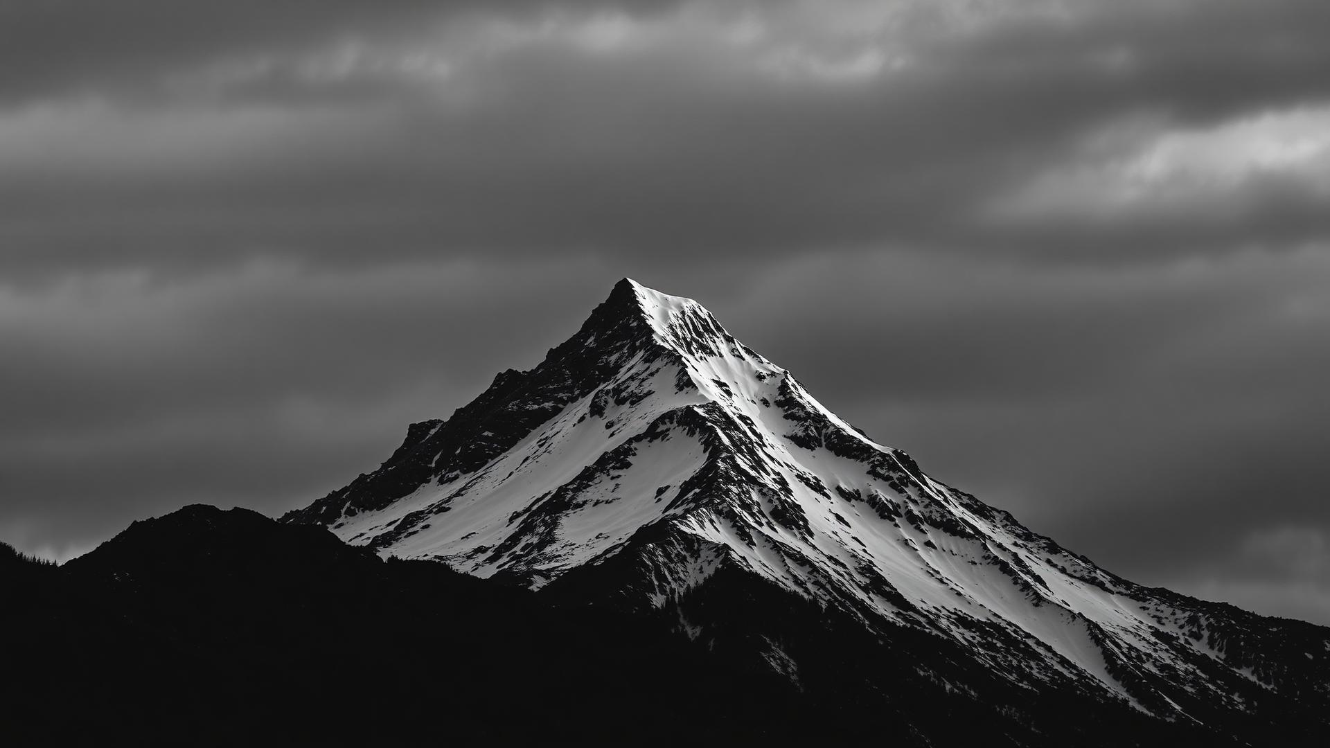 Snowy mountain peak